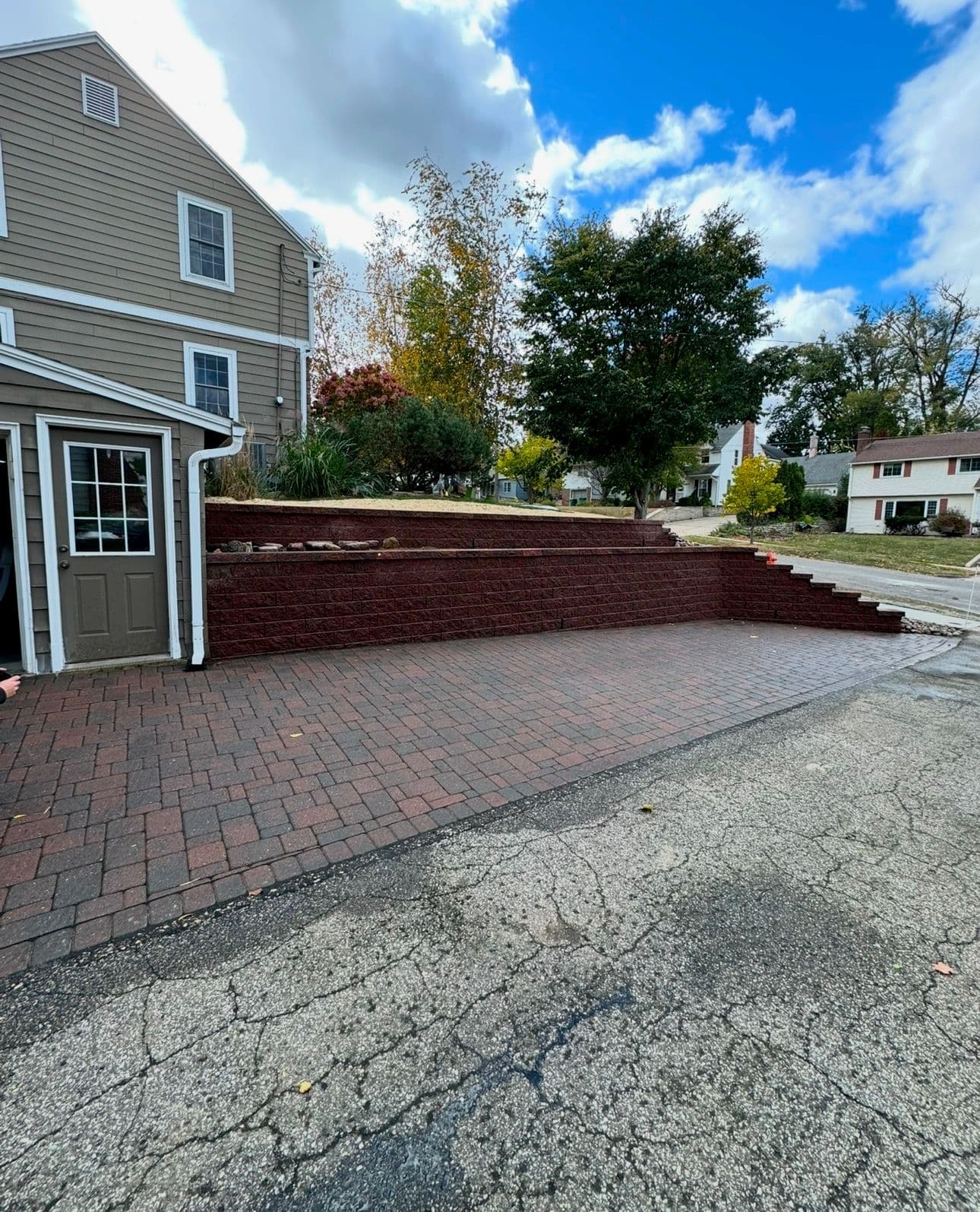 Red Block Retaining Walls Installation in Rochester image