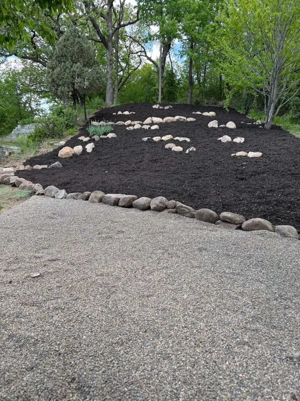 Hillside Makeover with Natural Rock Accent